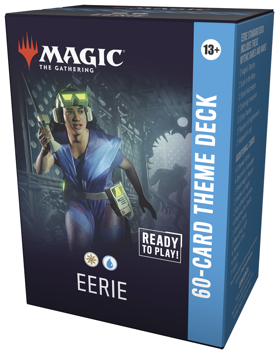 Magic the Gathering Eerie Go-Card Theme Deck packaging with a character in futuristic gear.