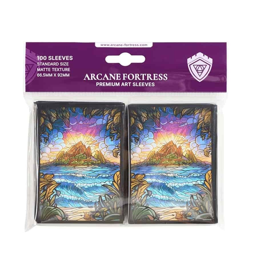 Arcane Fortress: Standard-Size Sleeves - Stained Glass - Hidden Island