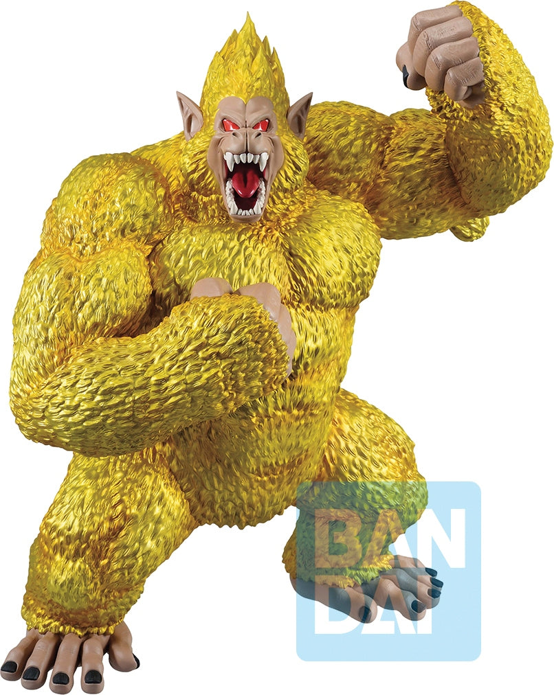 Yellow gorilla-like creature with a fierce expression on a white background, featuring the Banpresto logo.