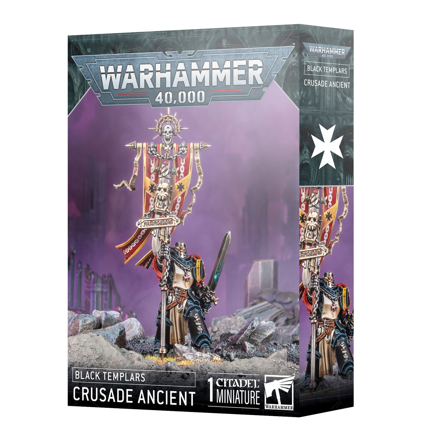 Warhammer 40,000 Black Templars Crusade Ancient miniature box packaging.