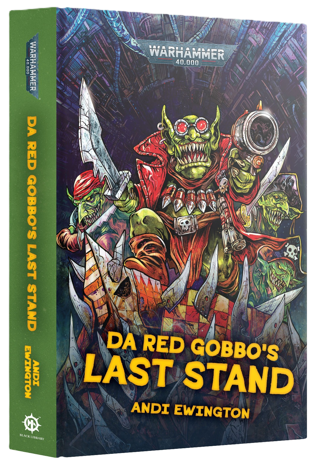 Book cover of 'Da Red Gobbo's Last Stand' by Andi Ewington with Warhammer branding.