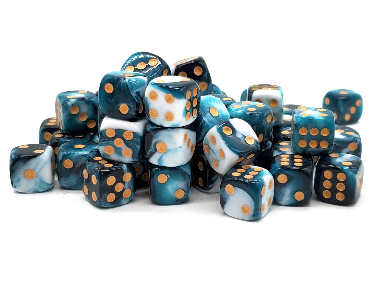 Old School Dice: Bag-O-D6's - Dark Blue & White