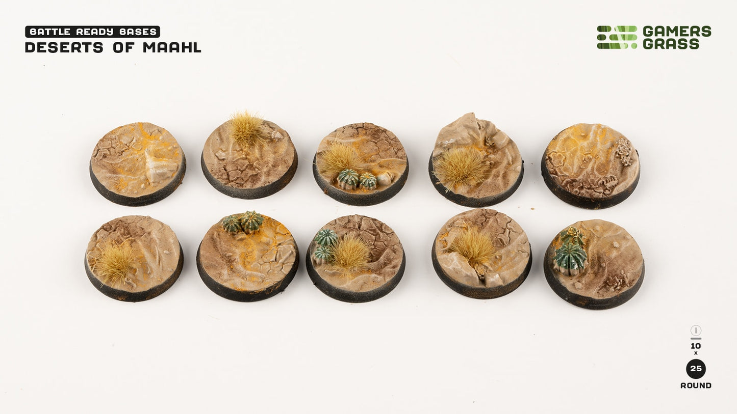 GamersGrass: Deserts of Maahl Round Bases - 25mm
