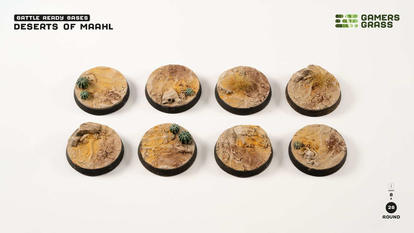 GamersGrass: Deserts of Maahl Round Bases - 28mm