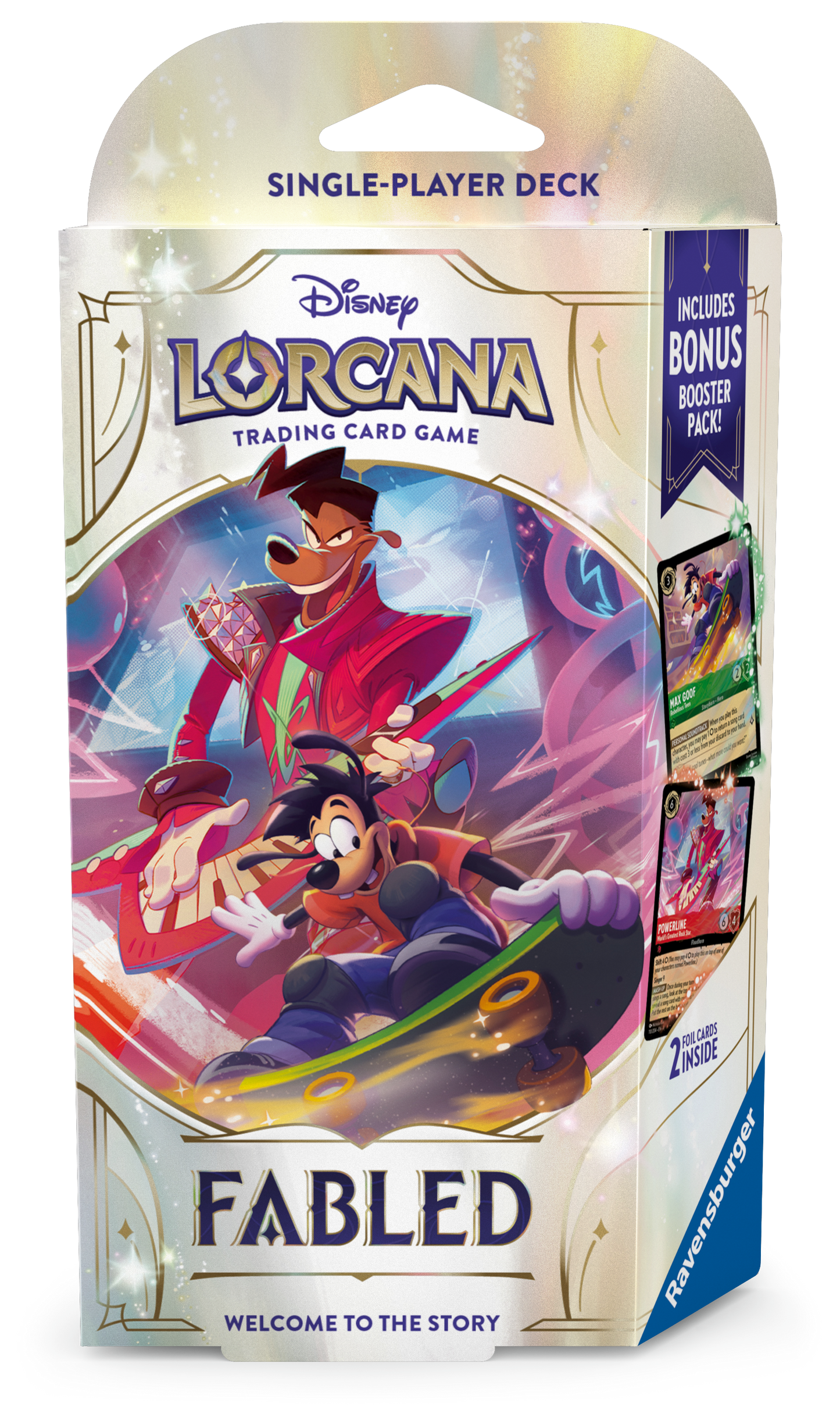 Disney Lorcana trading card game single-player deck packaging with characters and text.
