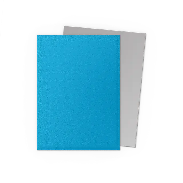 Picture of Dragon Shield Sky Blue sleeves with silver interiors on a transparent background