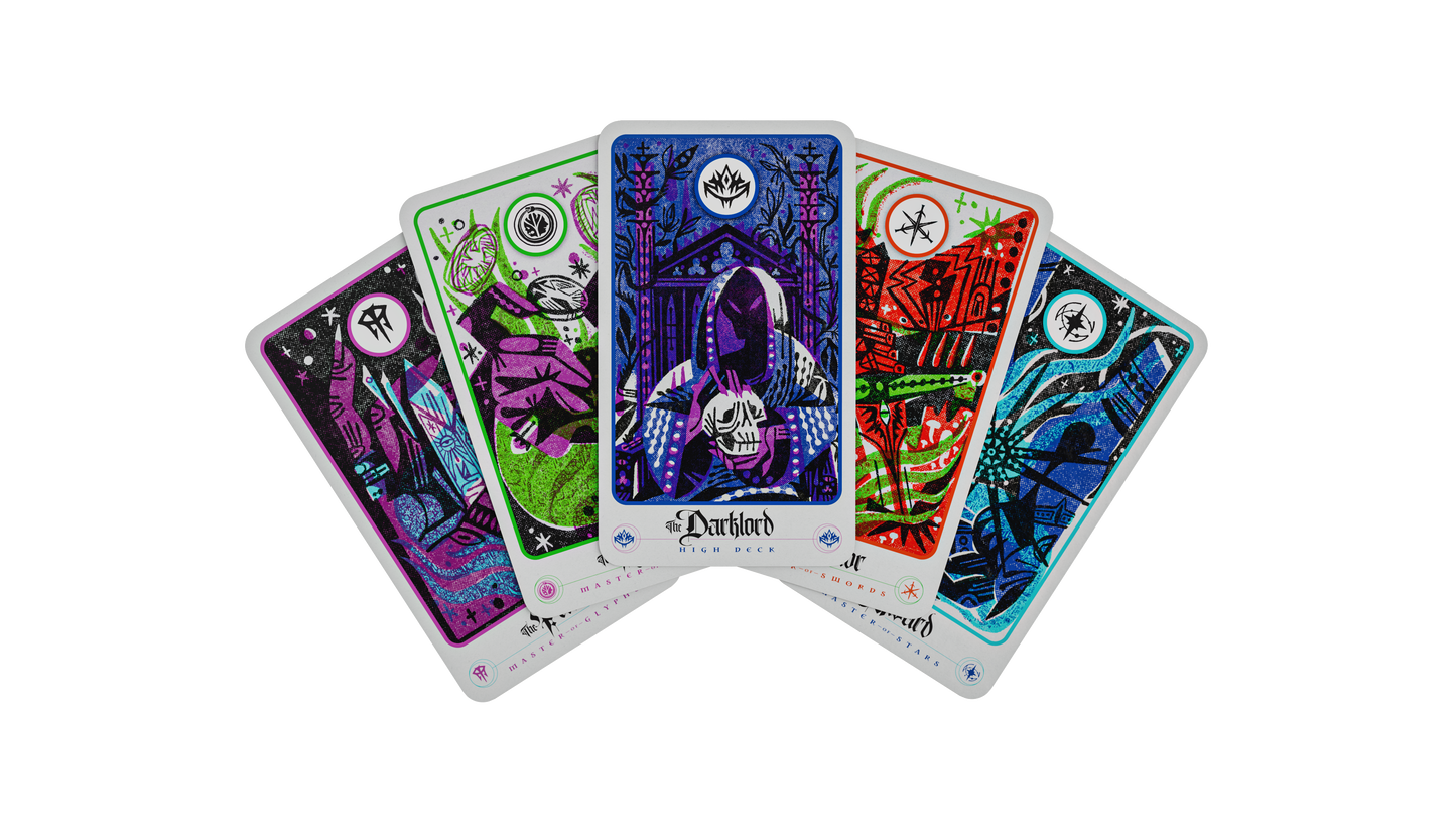 Dungeons & Dragons: Ravenloft - The Horrors Within Tarokka Deck cards fanned out