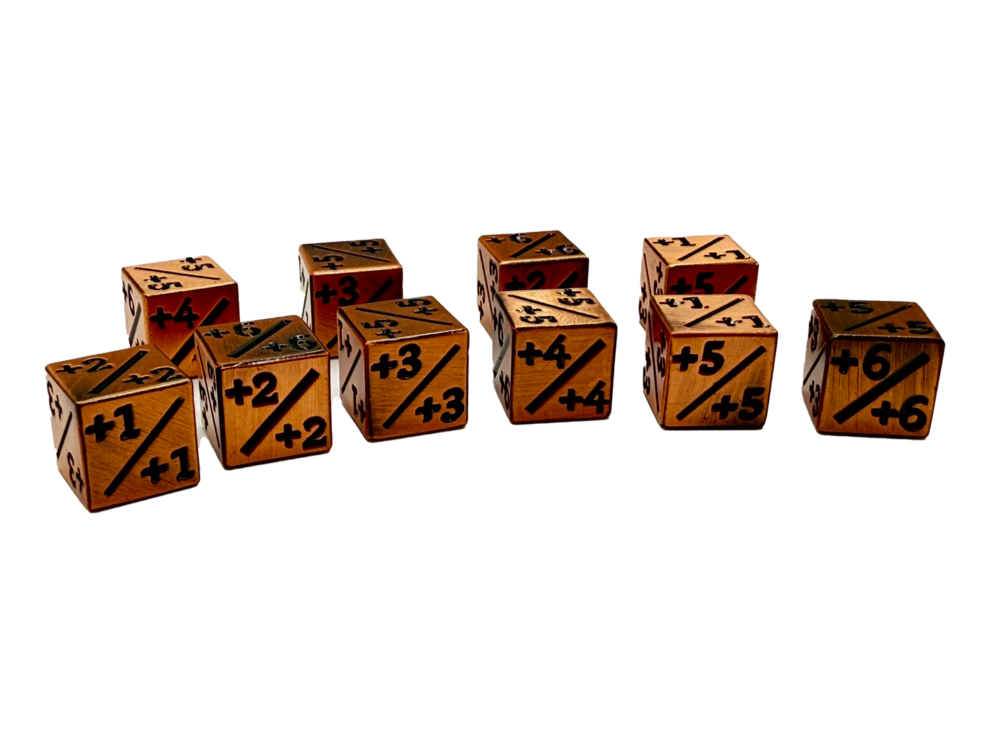 Easy Roller Dice: 10 Piece Counter Dice D6 - 12mm Legendary Copper Plus