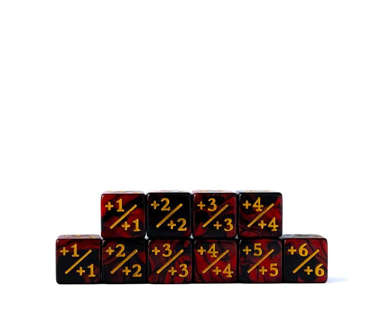 Easy Roller Dice: 10 Piece Counter Dice D6 - 16mm Fire Plus