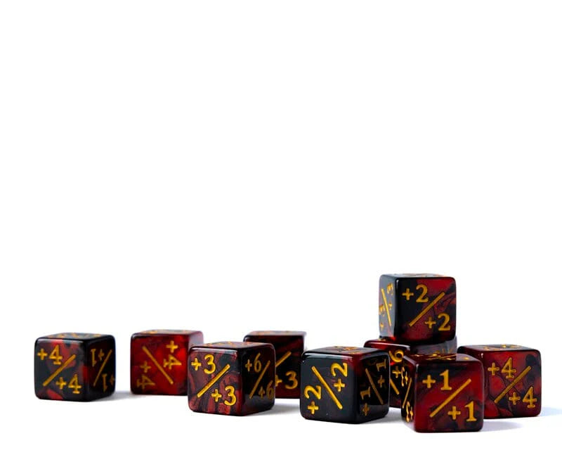 Easy Roller Dice: 10 Piece Counter Dice D6 - 16mm Fire Plus