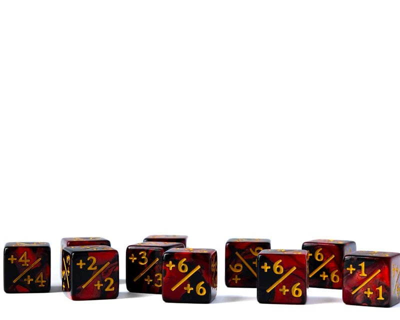 Easy Roller Dice: 10 Piece Counter Dice D6 - 16mm Fire Plus