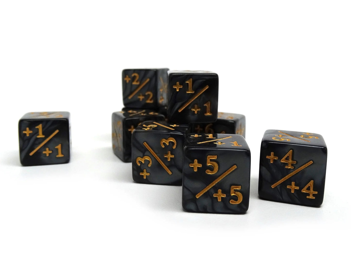 Easy Roller Dice: 10 Piece Counter Dice D6 - 16mm Smoke Plus