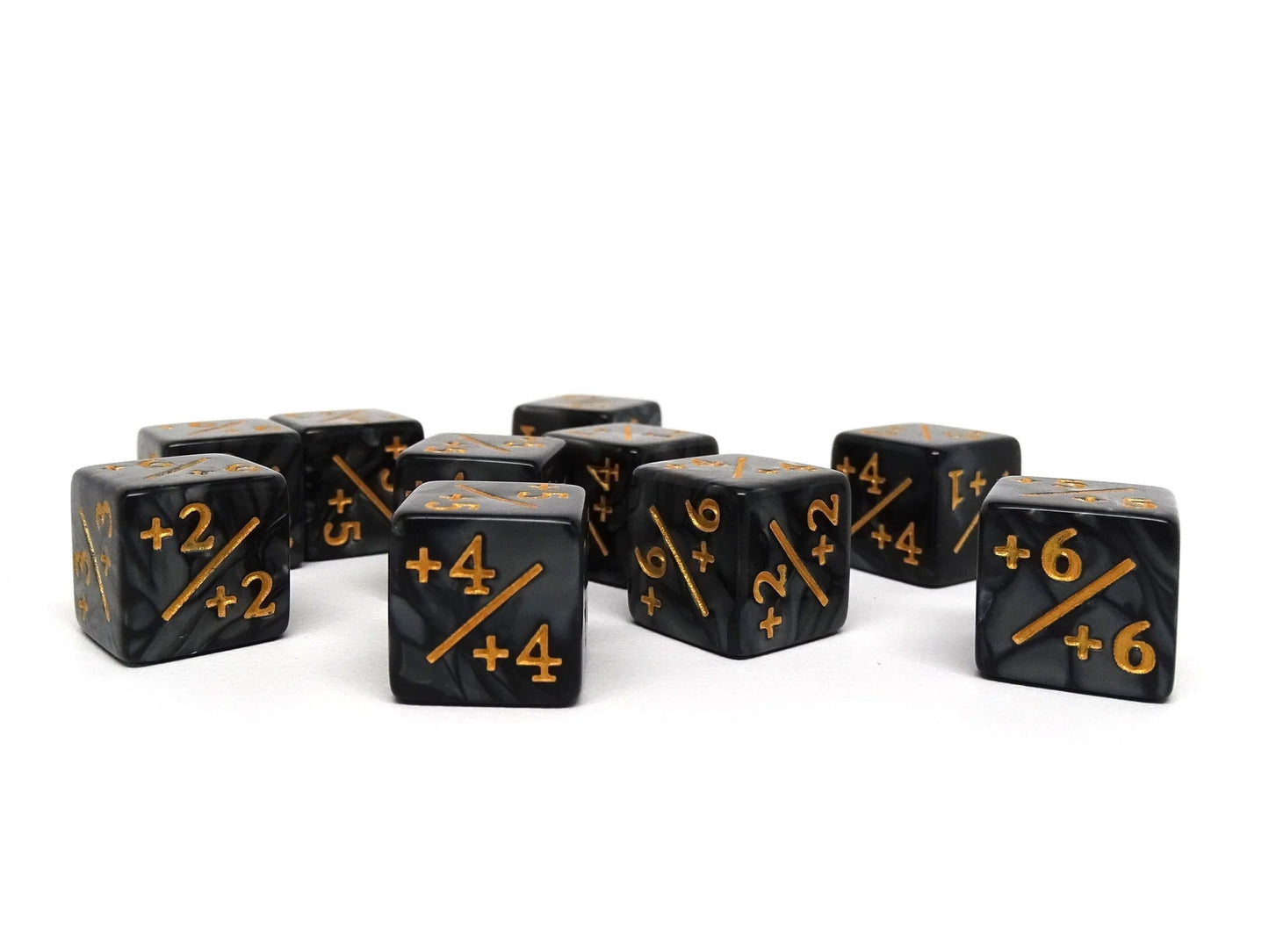 Easy Roller Dice: 10 Piece Counter Dice D6 - 16mm Smoke Plus