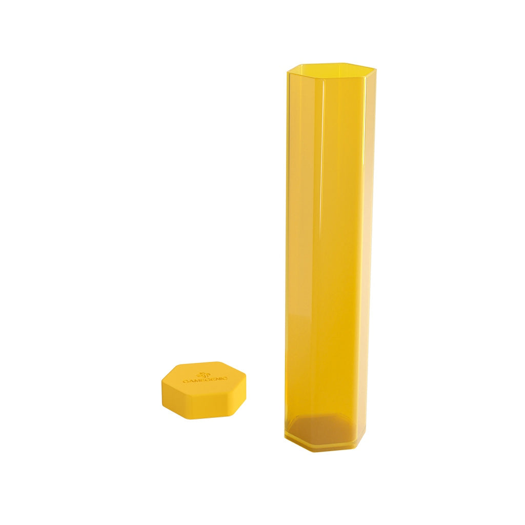 Image of Gamegenic Yellow Playmat Tube with the lid removed