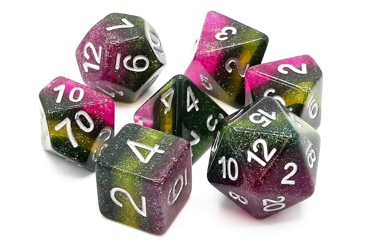 Old School Dice: 7 Piece Dice Set Gradients Grapevine