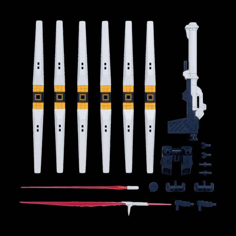 Contents of Option Parts Set Gunpla 19 (fin funnel) on black background