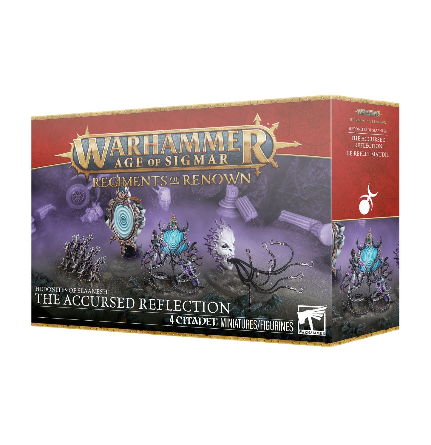 Warhammer Age of Sigmar game box with miniatures on a white background