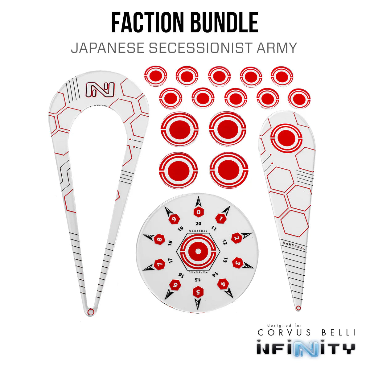 Faction bundle for Japanese Secessionist Army with red and white design elements on a white background.