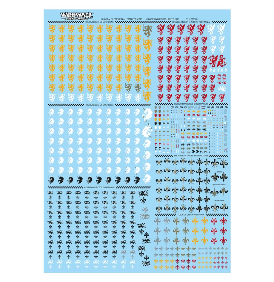 Kingdom of Bretonnia: Transfer Sheet | Warhammer The Old World