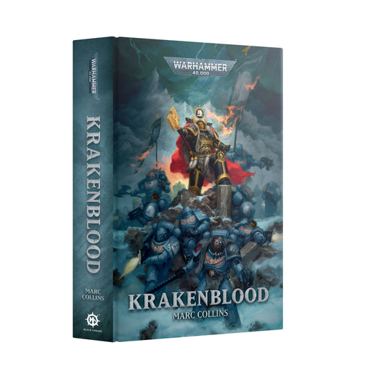 Book titled 'Krakenblood' by Marc Collins with a fantasy illustration on the cover.