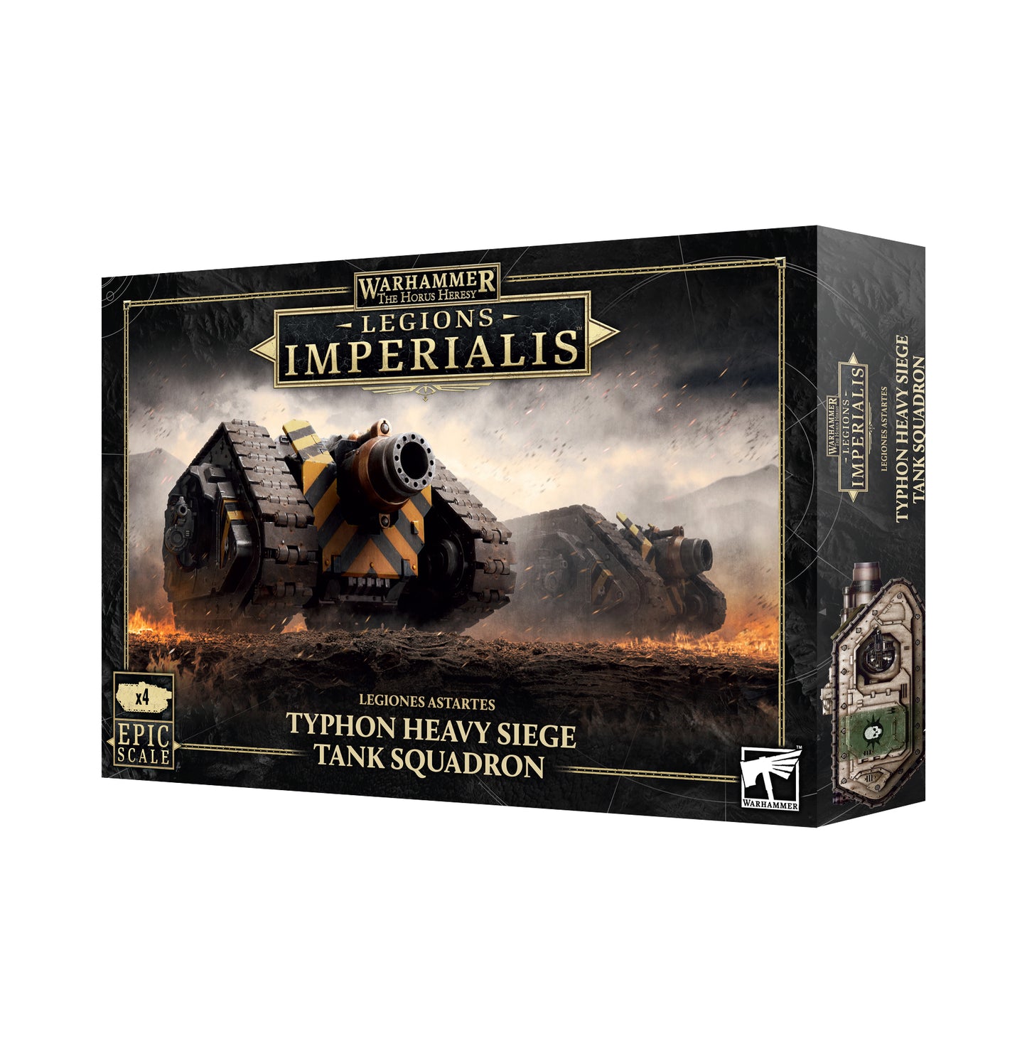 Warhammer 40,000 Legions Imperialis Typhon Heavy Siege Tank Squadron box on a white background