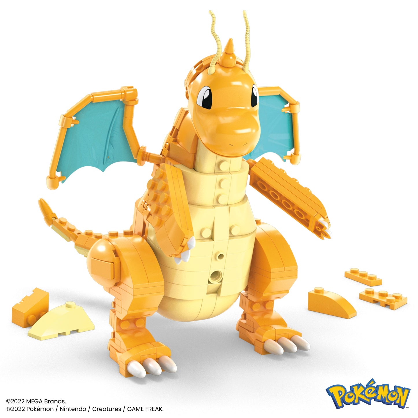 Mega Construx model of Dragonite on a white background