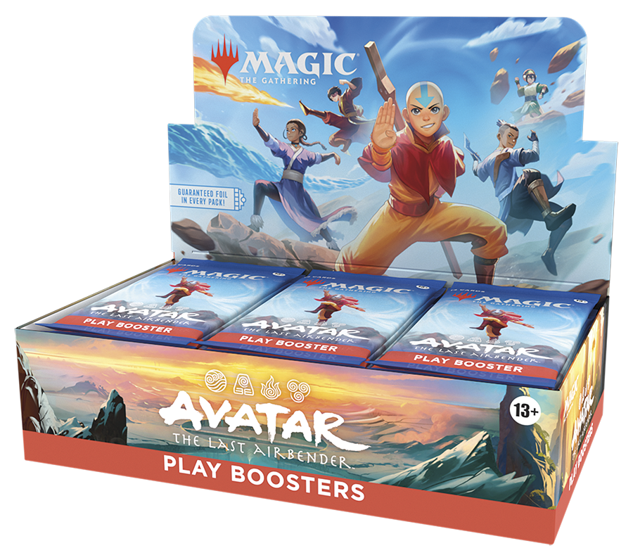 Box of 'Avatar: The Last Airbender' play boosters for 'Magic: The Gathering'.