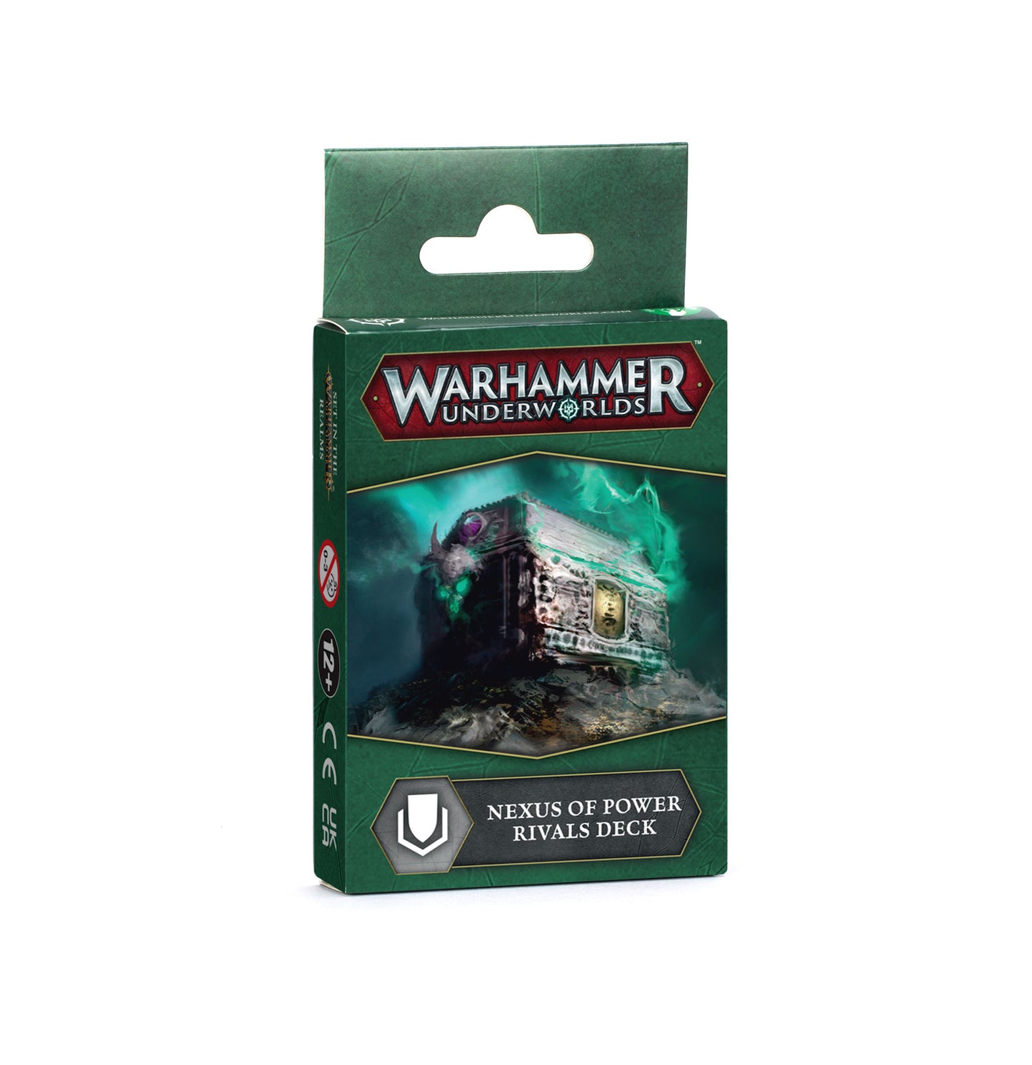 Warhammer Underworlds game box with green and black design on a white background