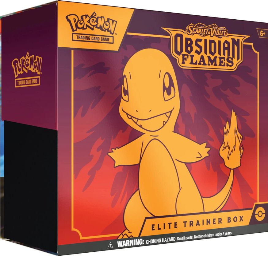 Pokemon Scarlet and Violet Obsidian Flames elite trainer box product image.