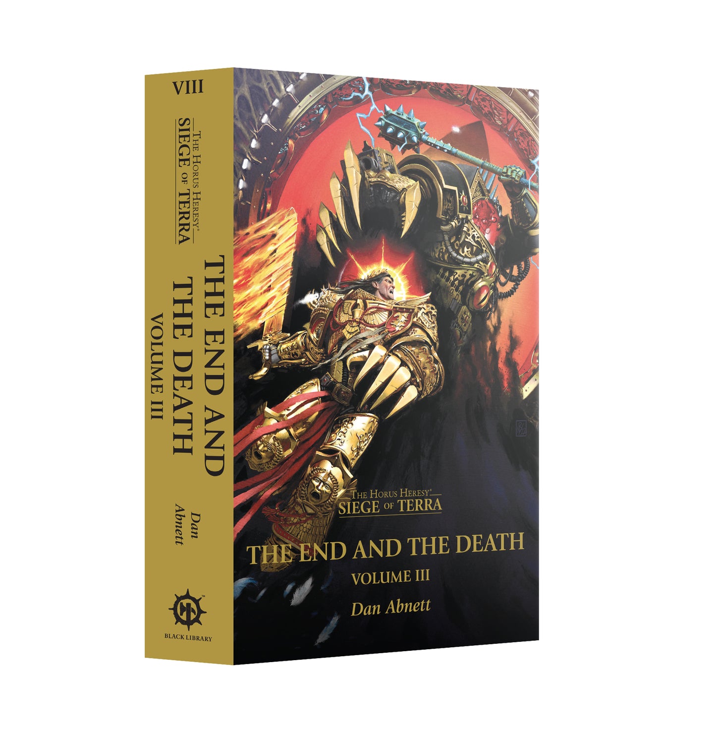 Book cover of 'The End and the Death Volume III' with a warrior illustration on a white background