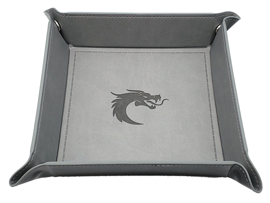 Old School Dice: Square Dice Rolling Tray - Grey