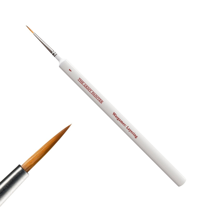 The Army Painter Wargamer: Layering brush with a close up of the bristles on a white background.