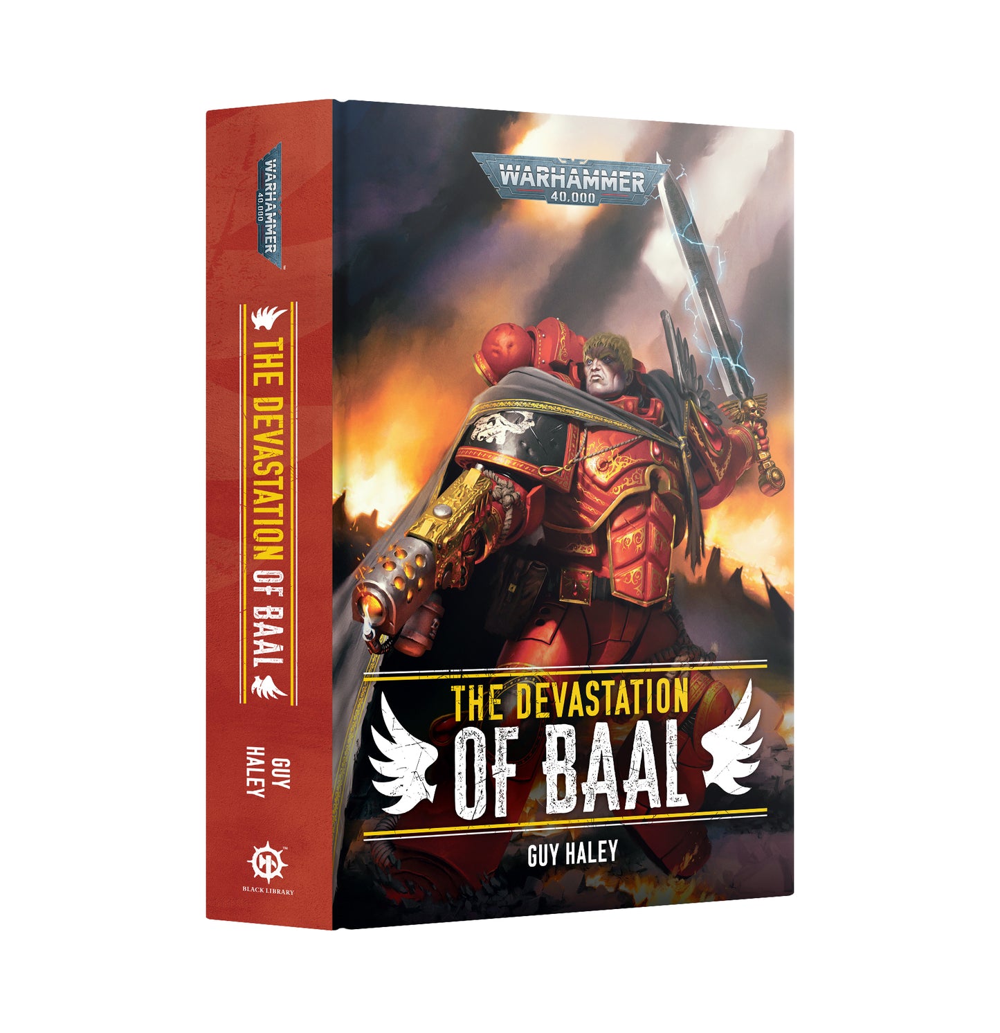 Warhammer 40k The Devastation of Baal tabletop gaming box by Guy Haley, showing the front cover and spine on a white background.