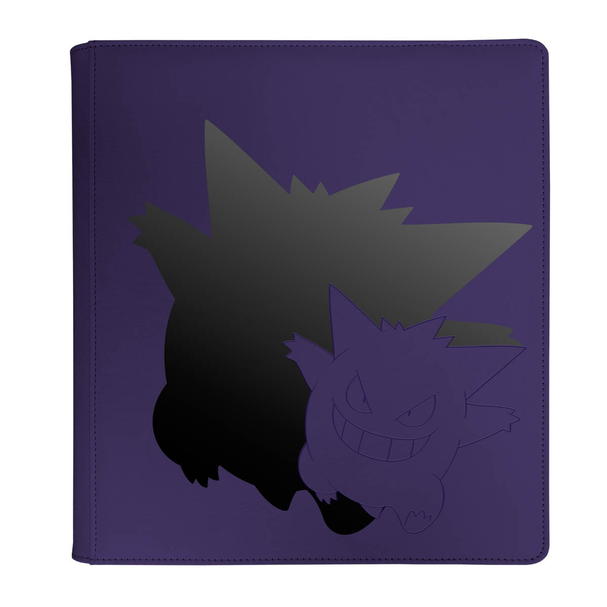 Purple binder with black silhouette of Gengar on a white background