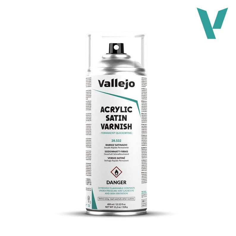 Vallejo: Acrylic Satin Varnish 400ml Spray Can