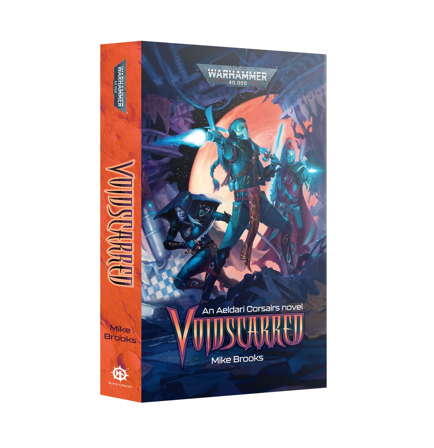 Book cover of 'Voidscarred' by Mike Brooks with a sci-fi theme on a white background