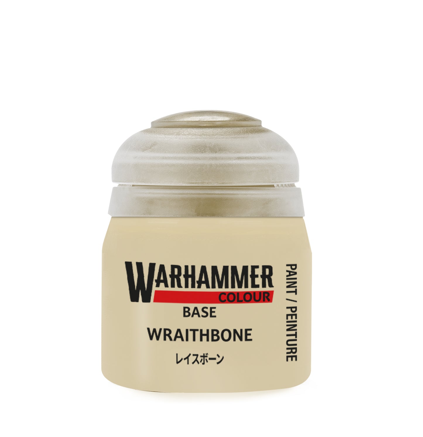 Warhammer paint pot labeled 'Wraithbone' on a white background