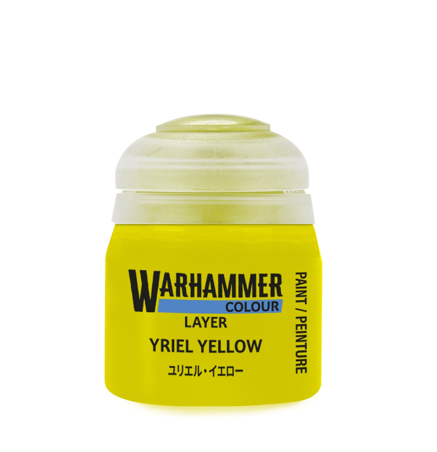 Warhammer Colour Yriel Yellow paint jar on a white background
