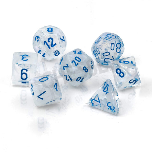 Chessex Dice: 7 Die Set - Borealis - Icicle with light blue (CHX 27581) - Gamescape