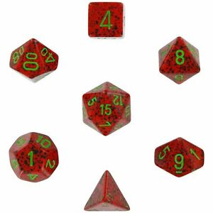 Chessex Dice: 7 Die Set - Speckled - Strawberry (CHX 25304) - Gamescape