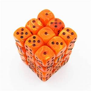 Chessex Dice: D6 Block 12mm - Vortex - Orange with Black (CHX 27833) - Gamescape