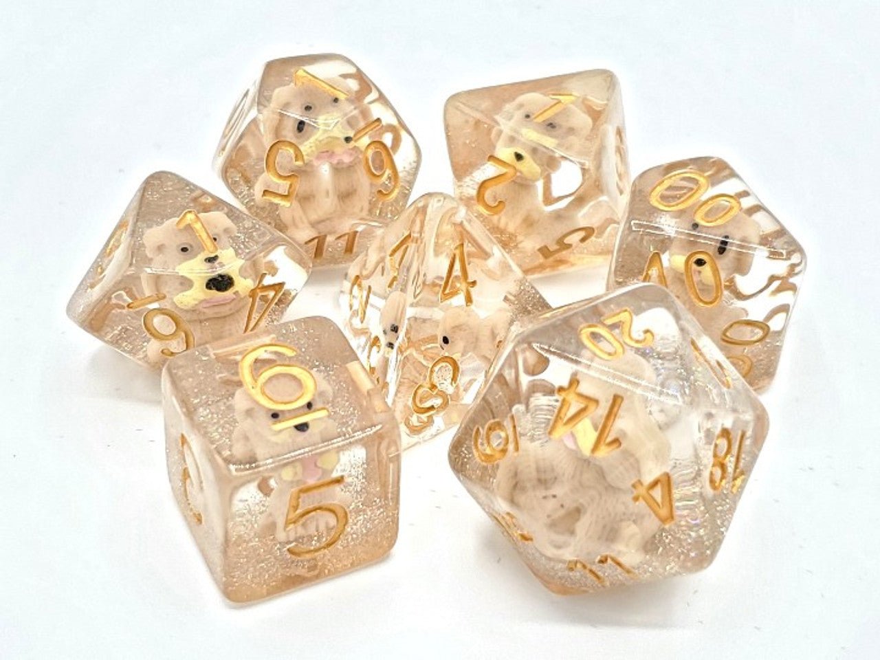Old School Dice: 7 Die Set - Animal Kingdom - Puppy Dog - Gamescape