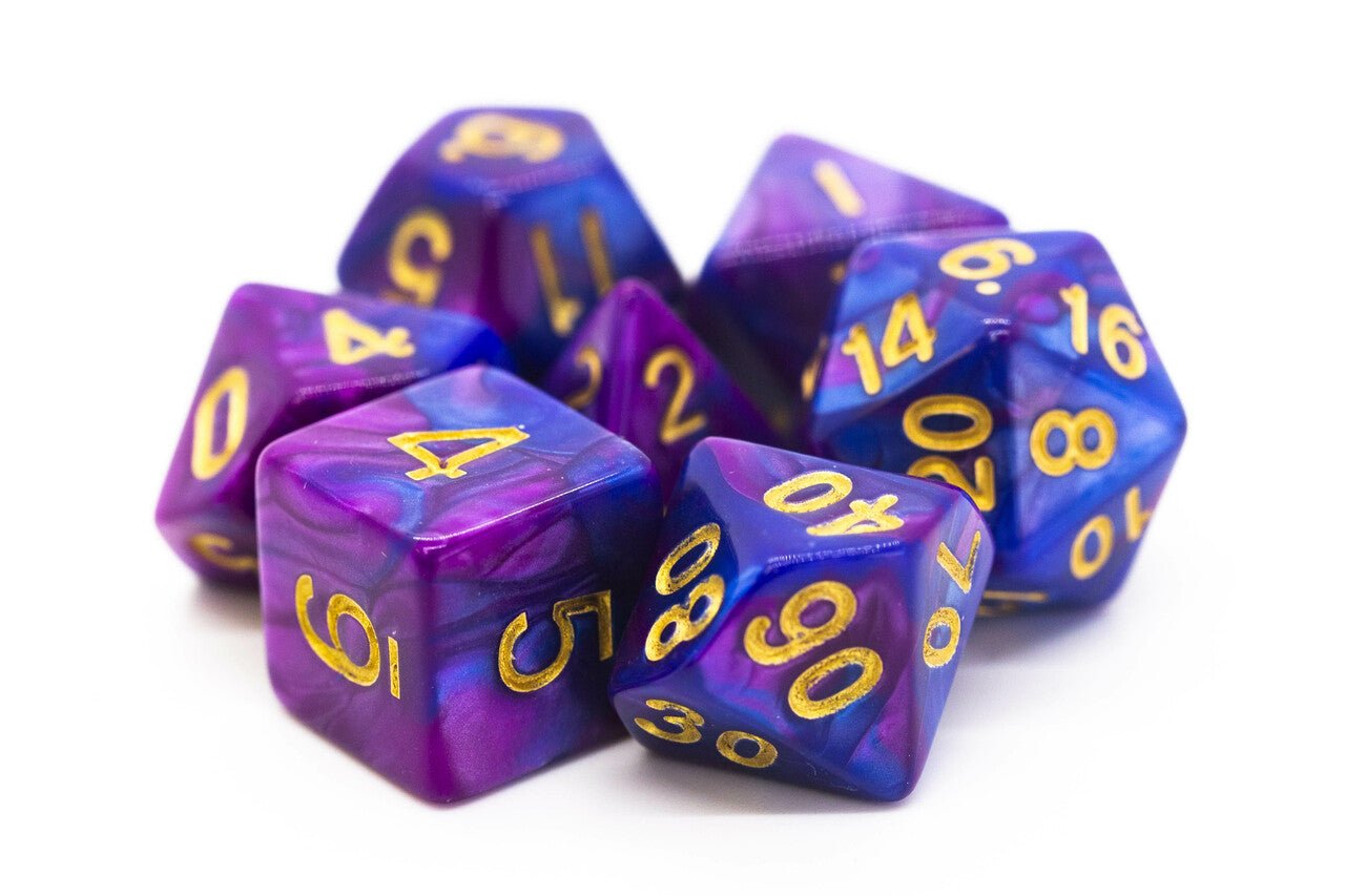 Old School: RPG Dice Set - Vorpal - Lavender & Blue with Gold - Gamescape