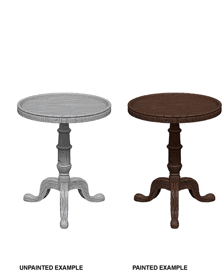 WizKids Deep Cuts Unpainted Miniatures: Small Round Tables (Wave 5) - Gamescape