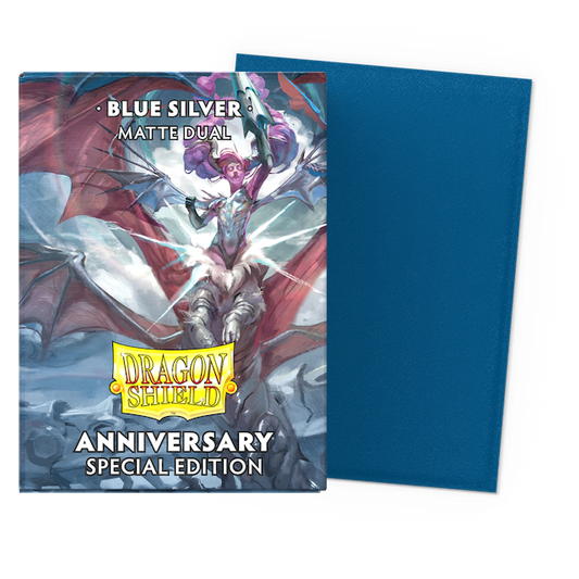 Dragon Shield 100 Count Sleeves Standard Dual Matte 25th Anniversary Special Edition - Blue Silver