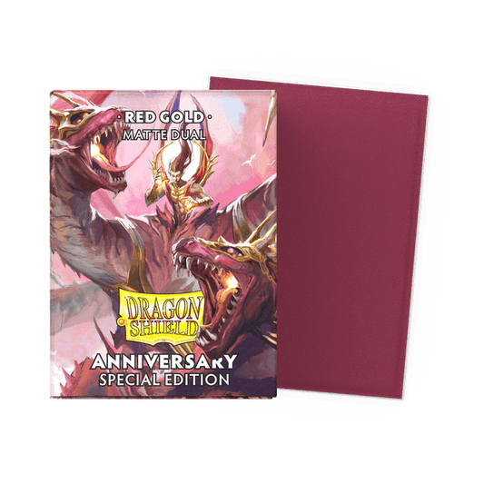 Dragon Shield 100 Count Sleeves Standard Dual Matte 25th Anniversary Special Edition - Red Gold