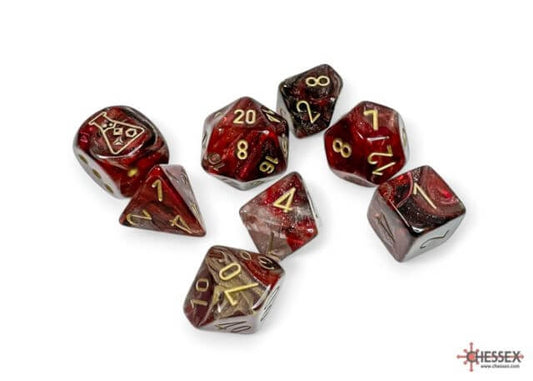 Chessex: 7 Piece Dice Set Borealis Cosmos with Gold (With Bonus Die)
