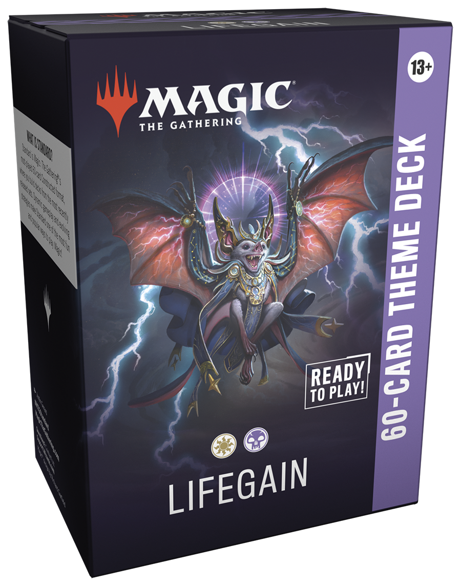 Magic: The Gathering Lifegain theme deck packaging with dragon illustration and lightning effects.