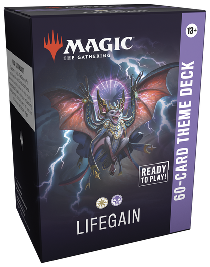 Magic: The Gathering Lifegain theme deck packaging with dragon illustration and lightning effects.