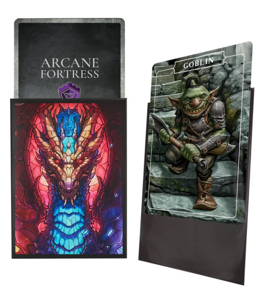 Arcane Fortress: Standard-Size Sleeves - Stained Glass - Fire and Ice Dragon